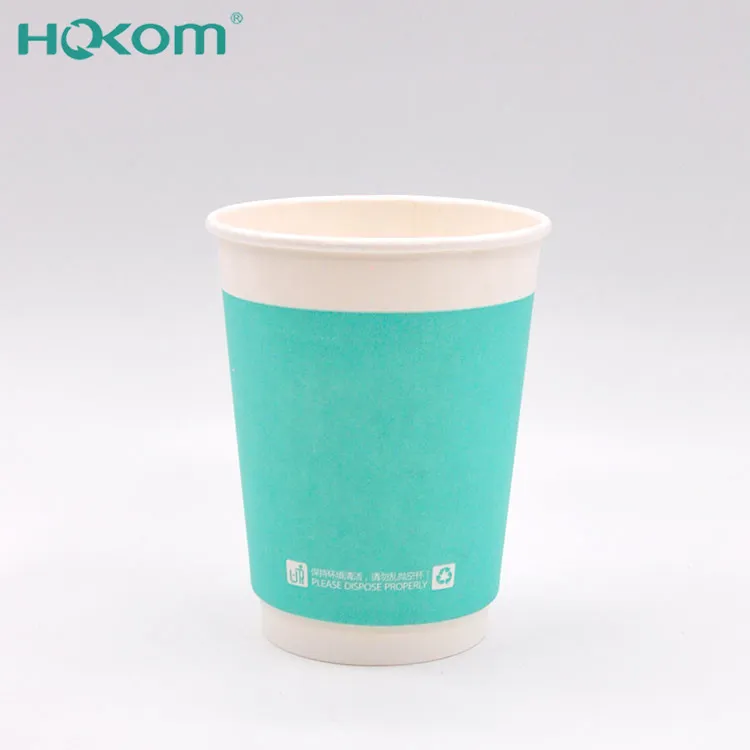 Двокреветна двострука зидна купа са папиром са ПЕ Цоунт Цустом логотипом за топлу кафу чоколадно млеко